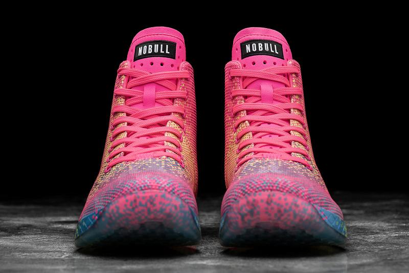 Nobull High-Top Neon Pink Glitch Men's Trainers Pink | USA I1524L